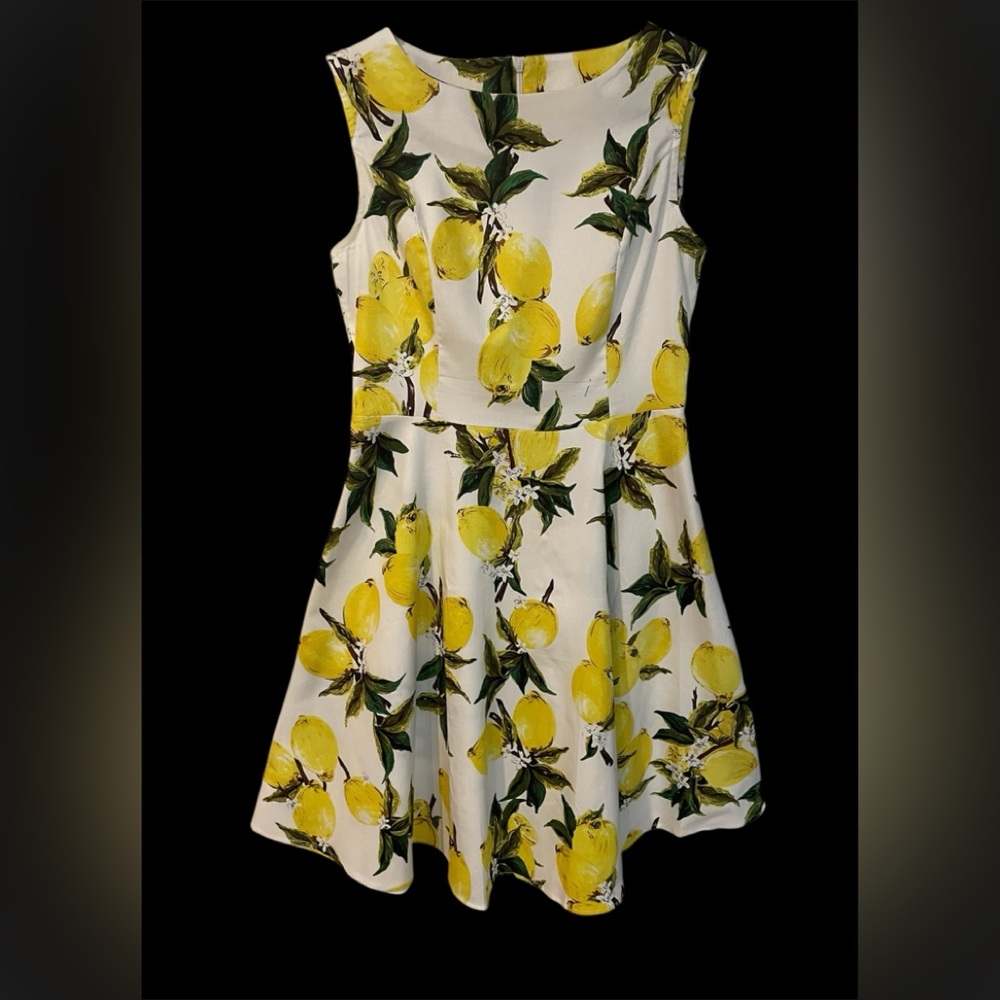 Lemon Print Sleeveless Dress